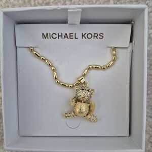 Michael Kors Gold and Silver Teddy Bear Necklace